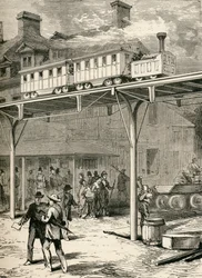 The Elevated Railway, Broadway, New York, „A világ lakói”, G.T. Bettany, 1888-ban jelent meg